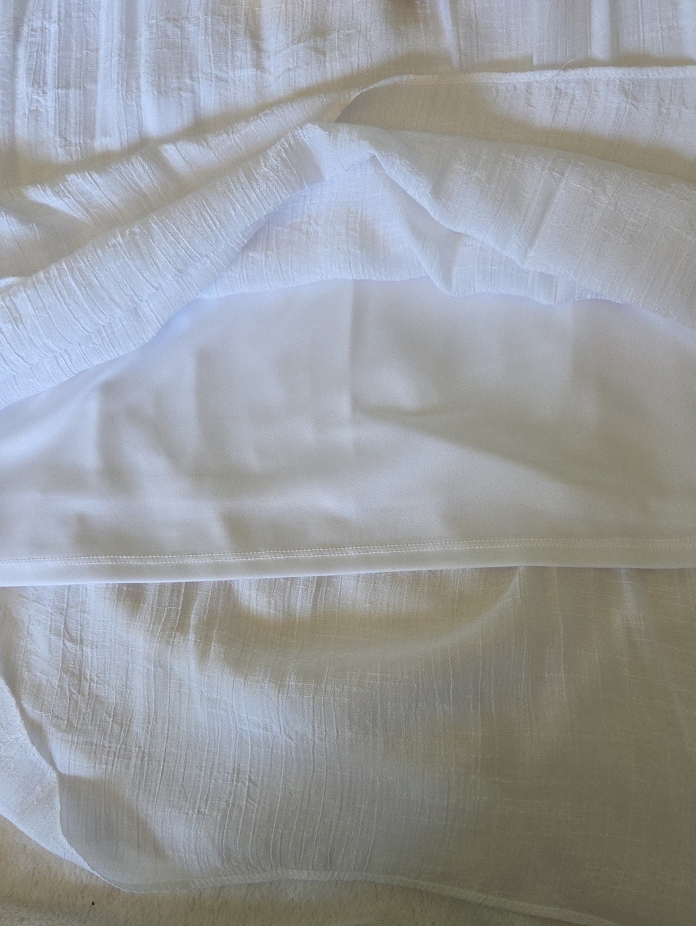 AB Studio White Maxi Dress with Tan Belt, Hankerchief Bottom. - Picture 9 of 11